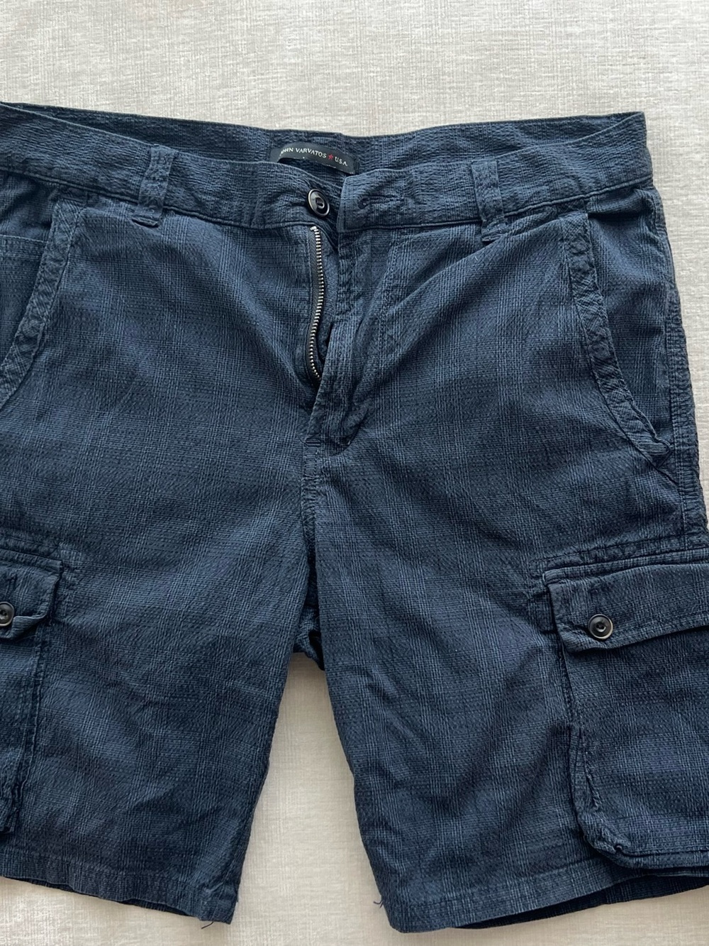 John Varvatos Navy Blue Cargo Shorts